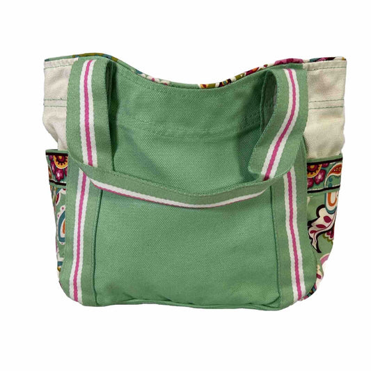 Vera Bradley Green Tutti Frutti Canvas Small Shoulder Bag Tote Purse