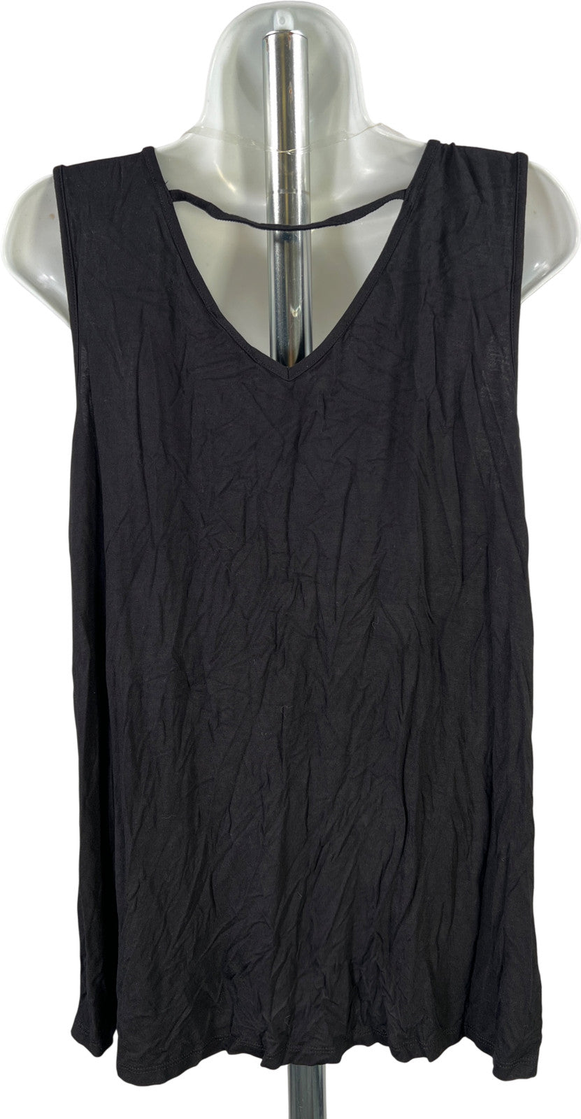 Cable and Gauge Women’s Black Rhinestone Neckline Blouse - XL