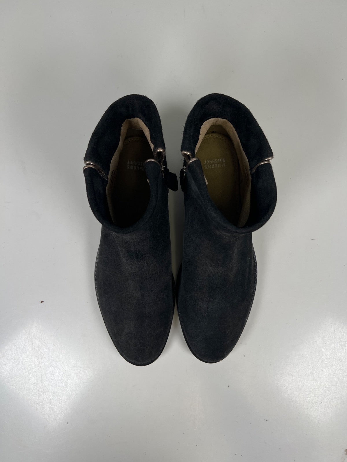 Johnston and Murphy Women’s Black Suede Liliana Ankle Boots - 8