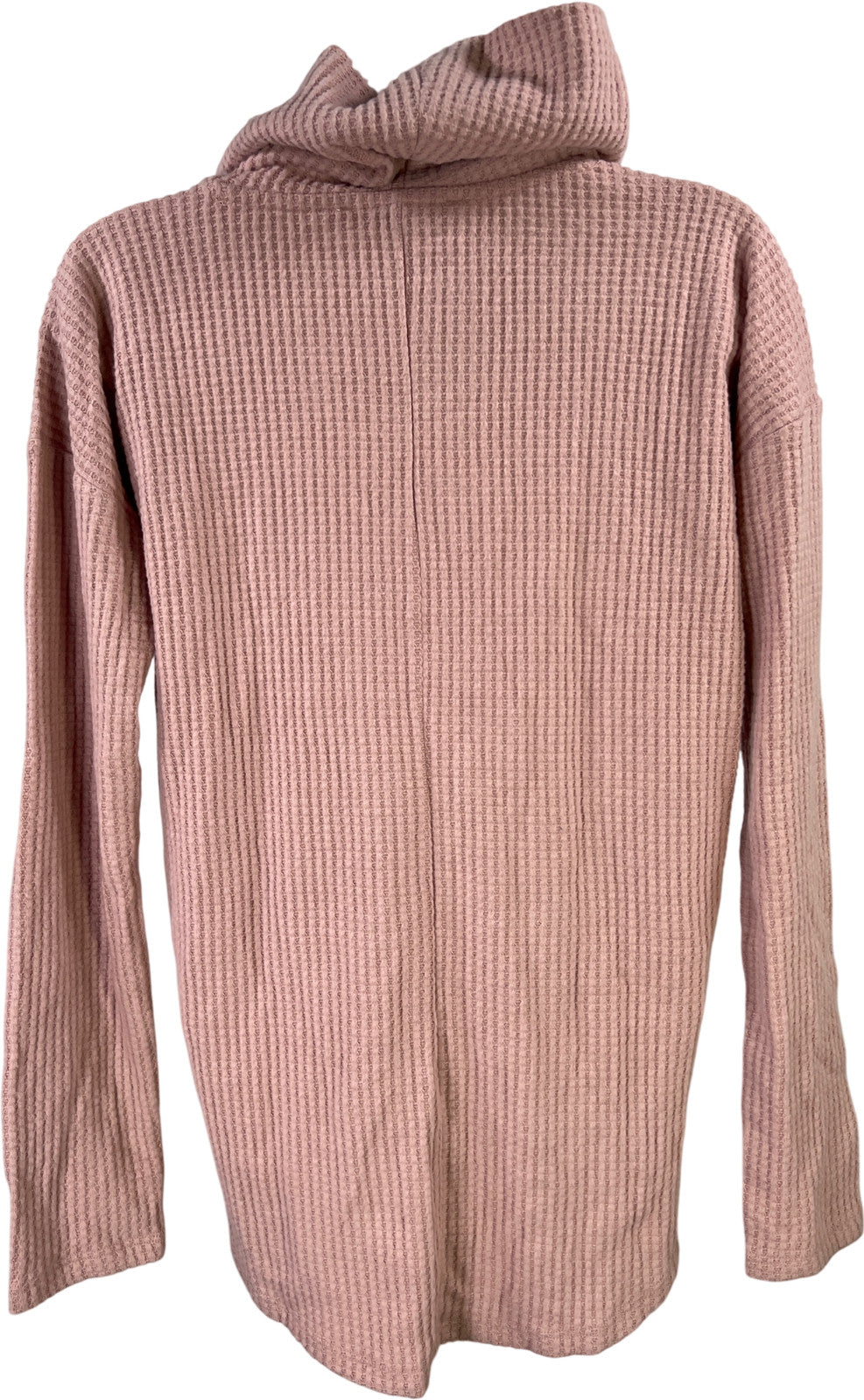 LOFT Women’s Pink Waffle Knit Long Sleeve Cowl Neck Sweater - XS