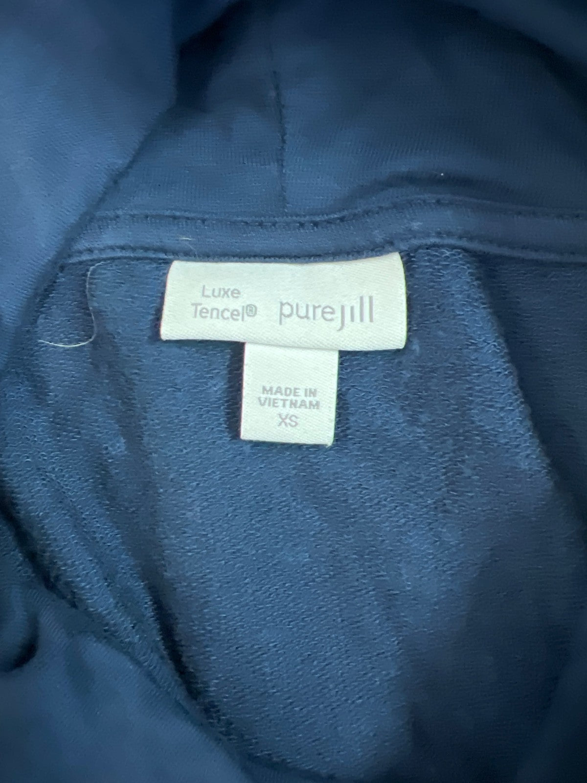 Pure J.Jill Women’s Navy Blue Long Sleeve Luxe Tencel Tunic Shirt - XS