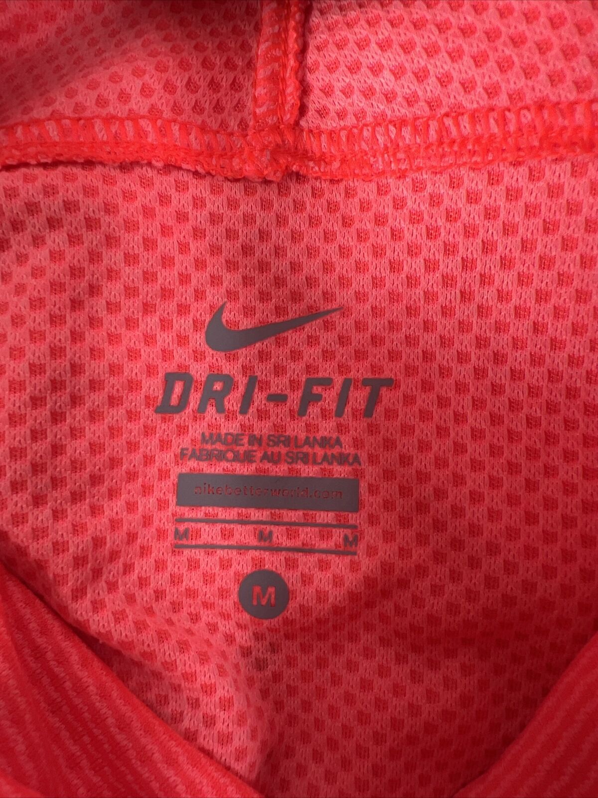 Nike Women's Bright Coral Pink Aeroreact Running Shirt - M