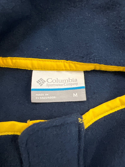 Columbia Men’s Blue U of M Michigan 1/4 Snap Button Pullover Fleece Jacket - M