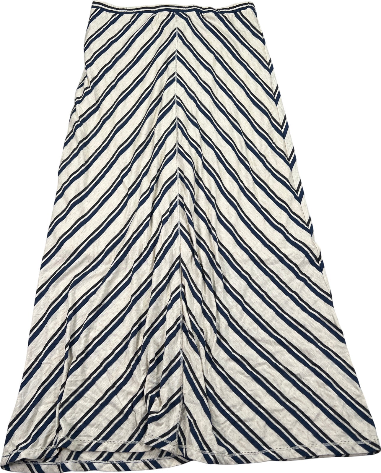 NEW Max Studio Women’s Beige/Blue Striped Lined Maxi Skirt - L