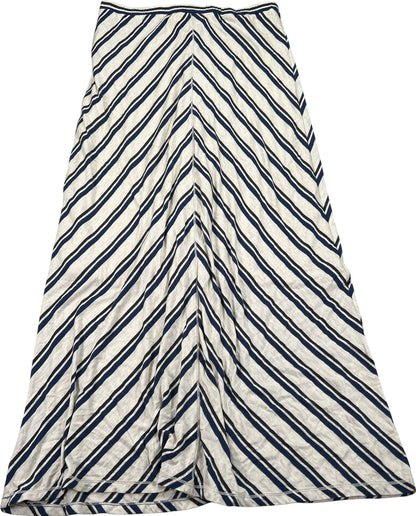 NEW Max Studio Women’s Beige/Blue Striped Lined Maxi Skirt - L