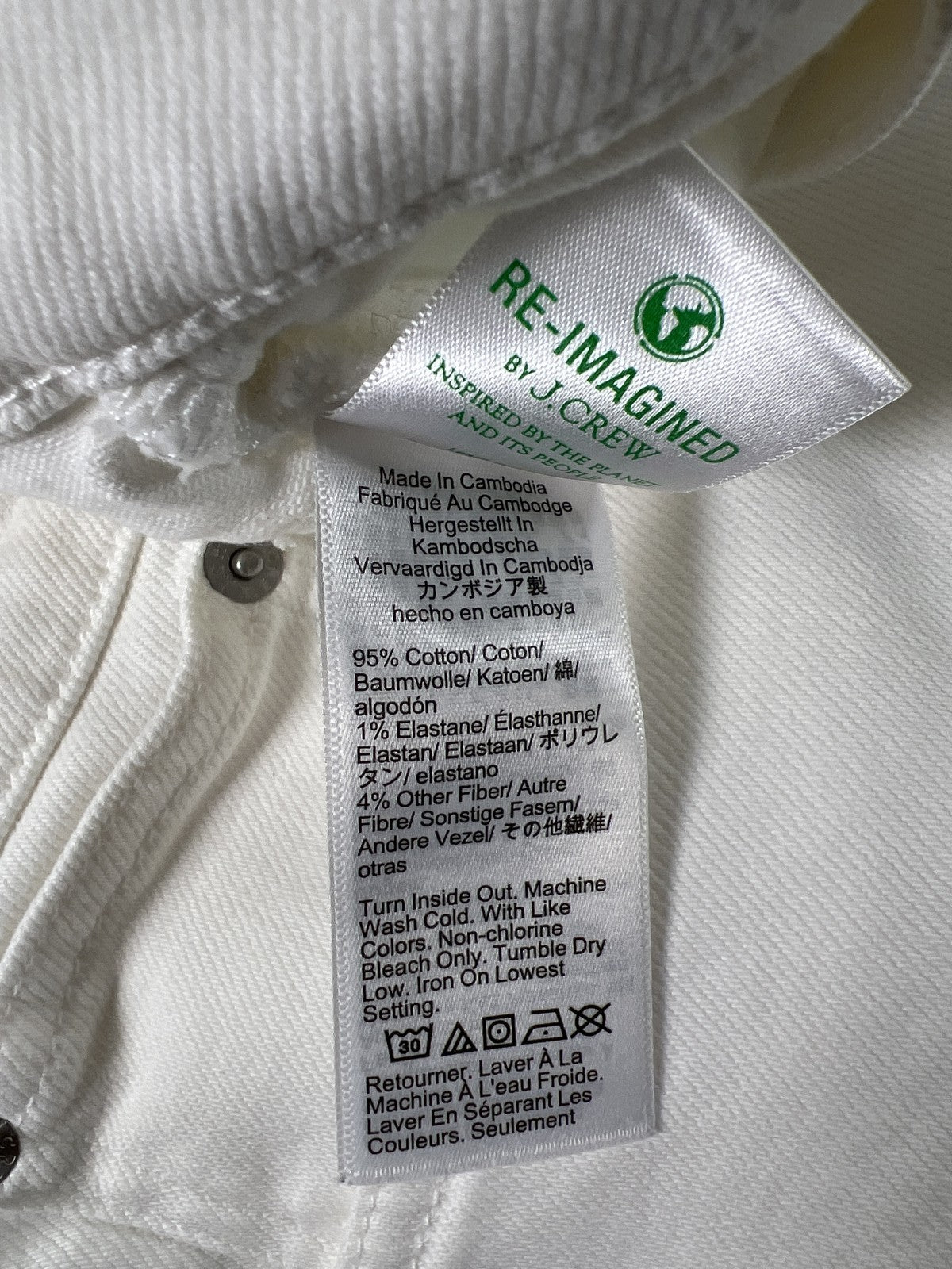 J.Crew Women’s White Essential Straight Capri Denim Jeans - 31 Petite