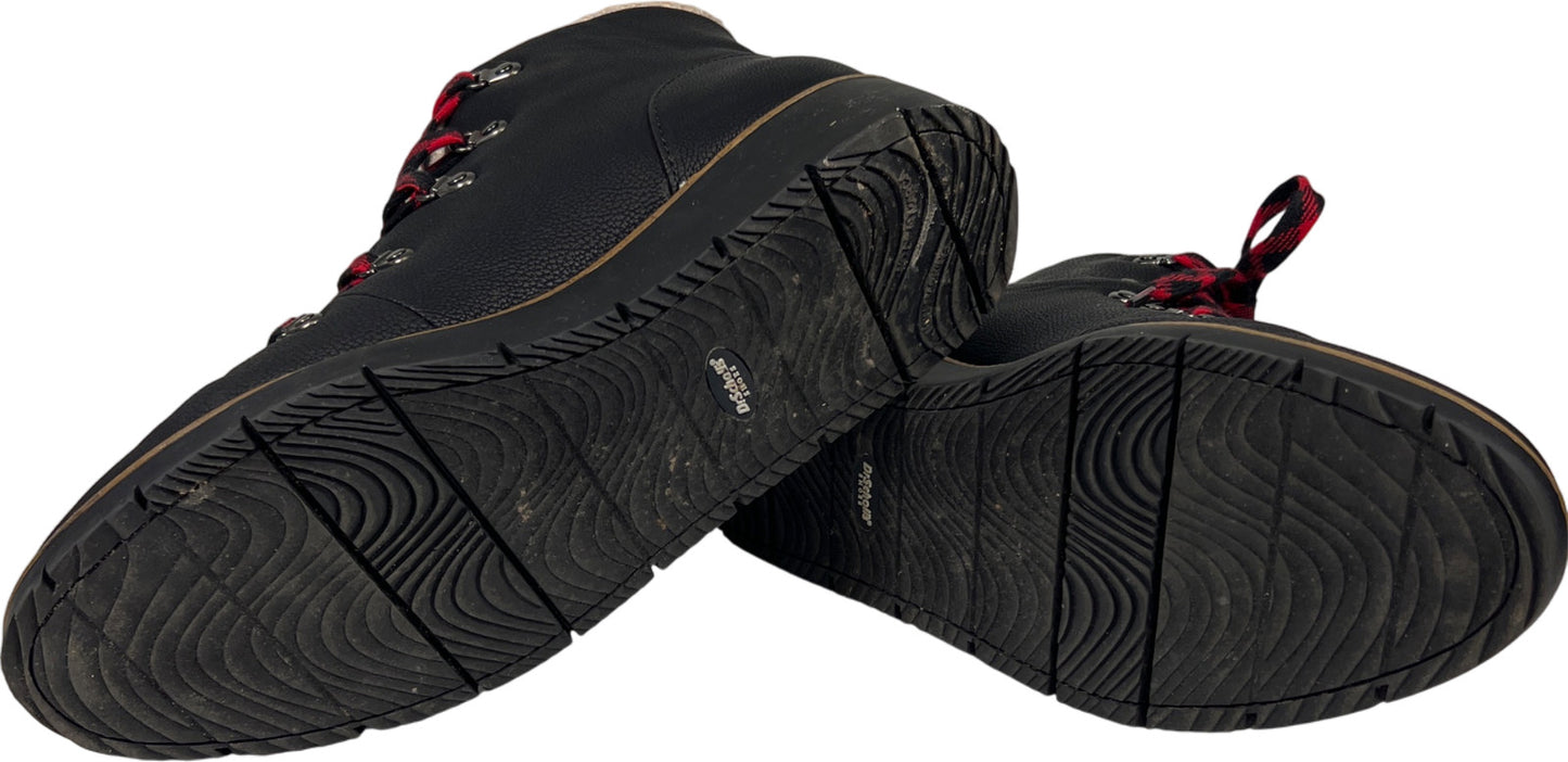 Dr. Scholls Women’s Black So Cozy Lace Up Shearling Lined Ankle Boots - 10