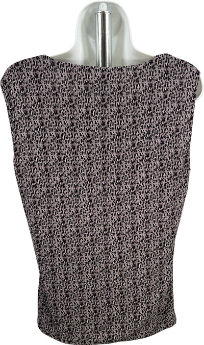 Cable and Gauge Women’s Gray Mesh Sleeveless Draped Neck Blouse - XL