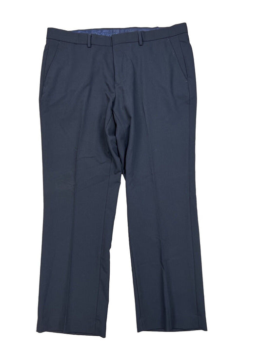 Nautica Men's Navy Blue Flat Front Slim Fit Dress Pants - 38x29