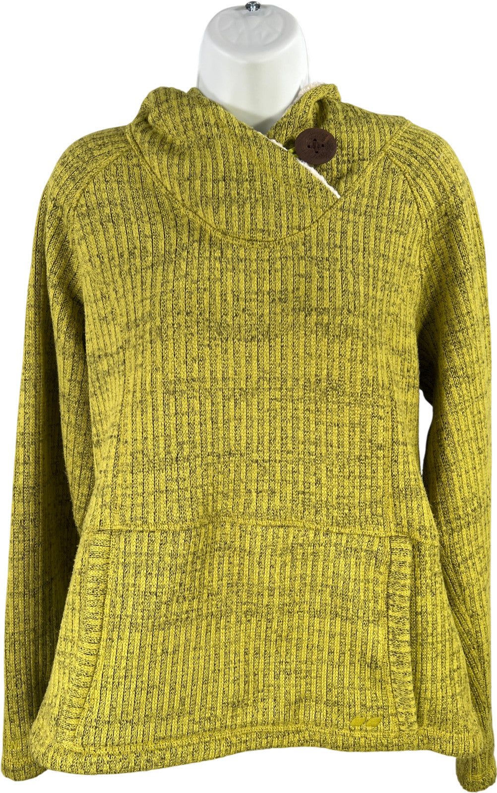 Koppen Women’s Green/Yellow Sherpa Lined Hooded Sweater - L