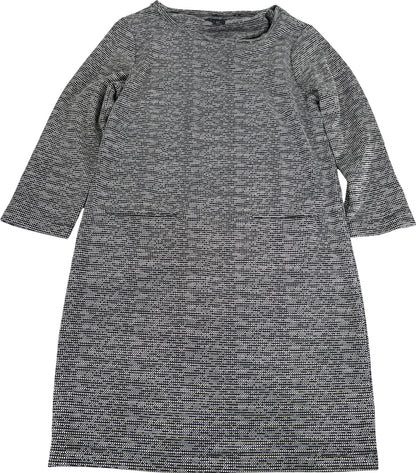 Tahari Women’s Black/White Pocket Front 3/4 Sleeve Shift Dress - S