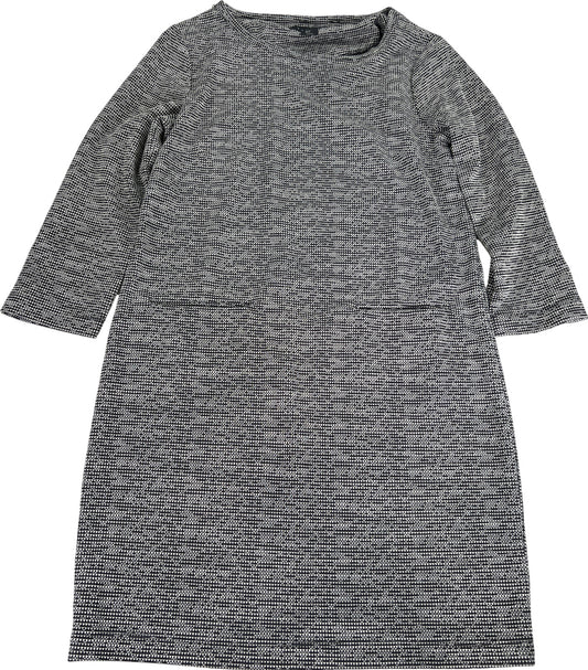 Tahari Women’s Black/White Pocket Front 3/4 Sleeve Shift Dress - S