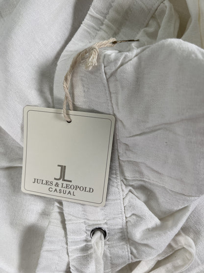 Jules and Leopold Women’s White Linen Blend Capri Jogger Pants - L
