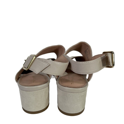NEW Taryn Rose Women's Ivory Slingback Block Heel Sandals - 7