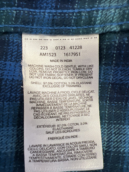 Columbia Men’s Blue Plaid Long Sleeve Button Up Flannel Shirt - XXL