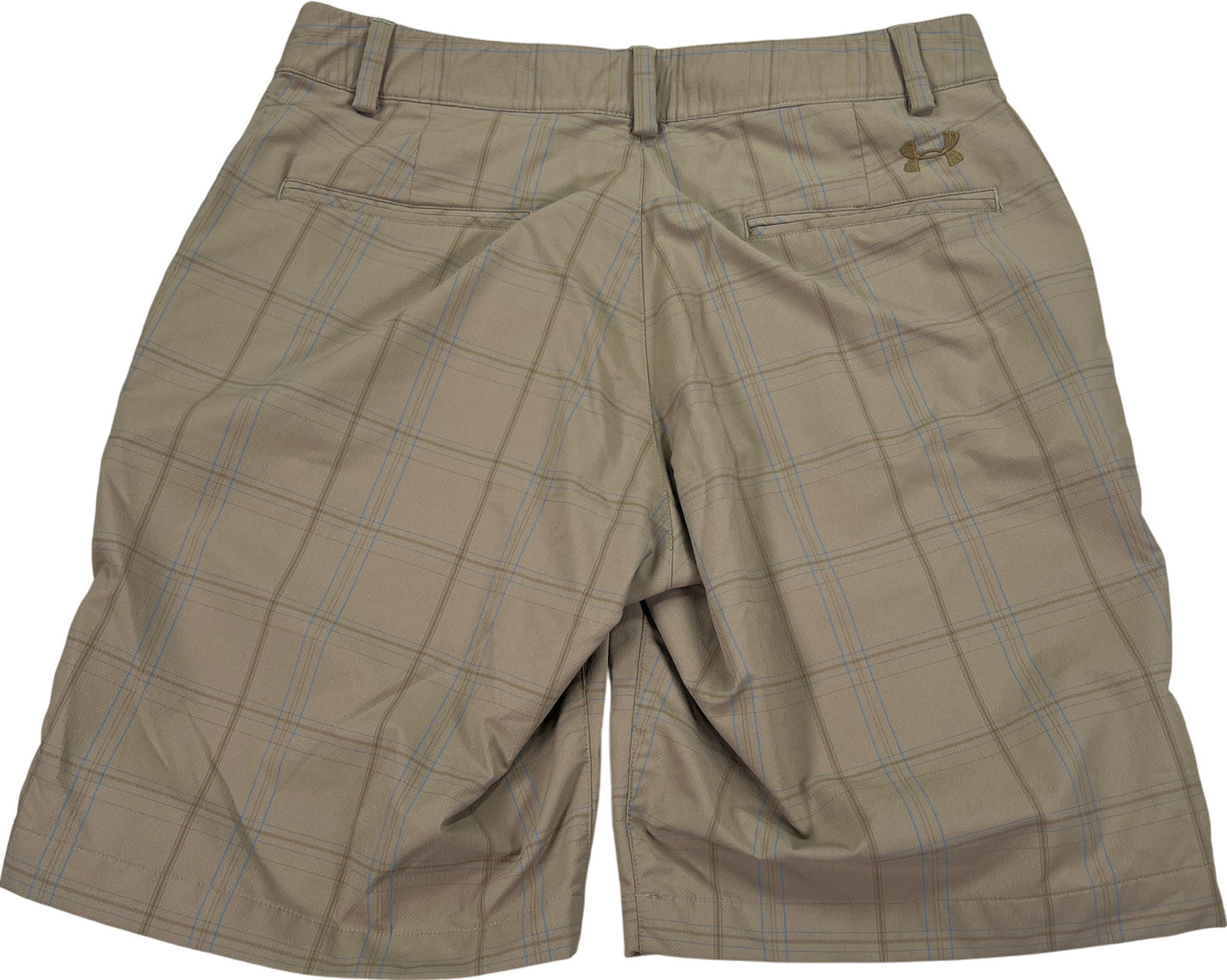 Under Armour Performance Men’s Brown Plaid Athletic Shorts - 32