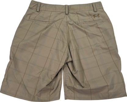 Under Armour Performance Men’s Brown Plaid Athletic Shorts - 32
