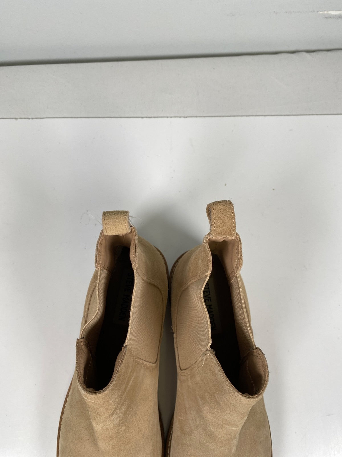 Steve Madden Women’s Tan/Beige Suede Leopold Chelsea Boots - 8.5