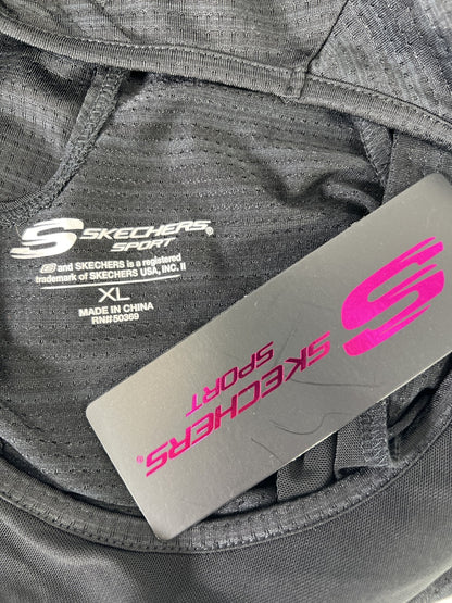 Skechers Sport Women’s Black Mesh Open Back Long Sleeve Athletic Shirt - XL