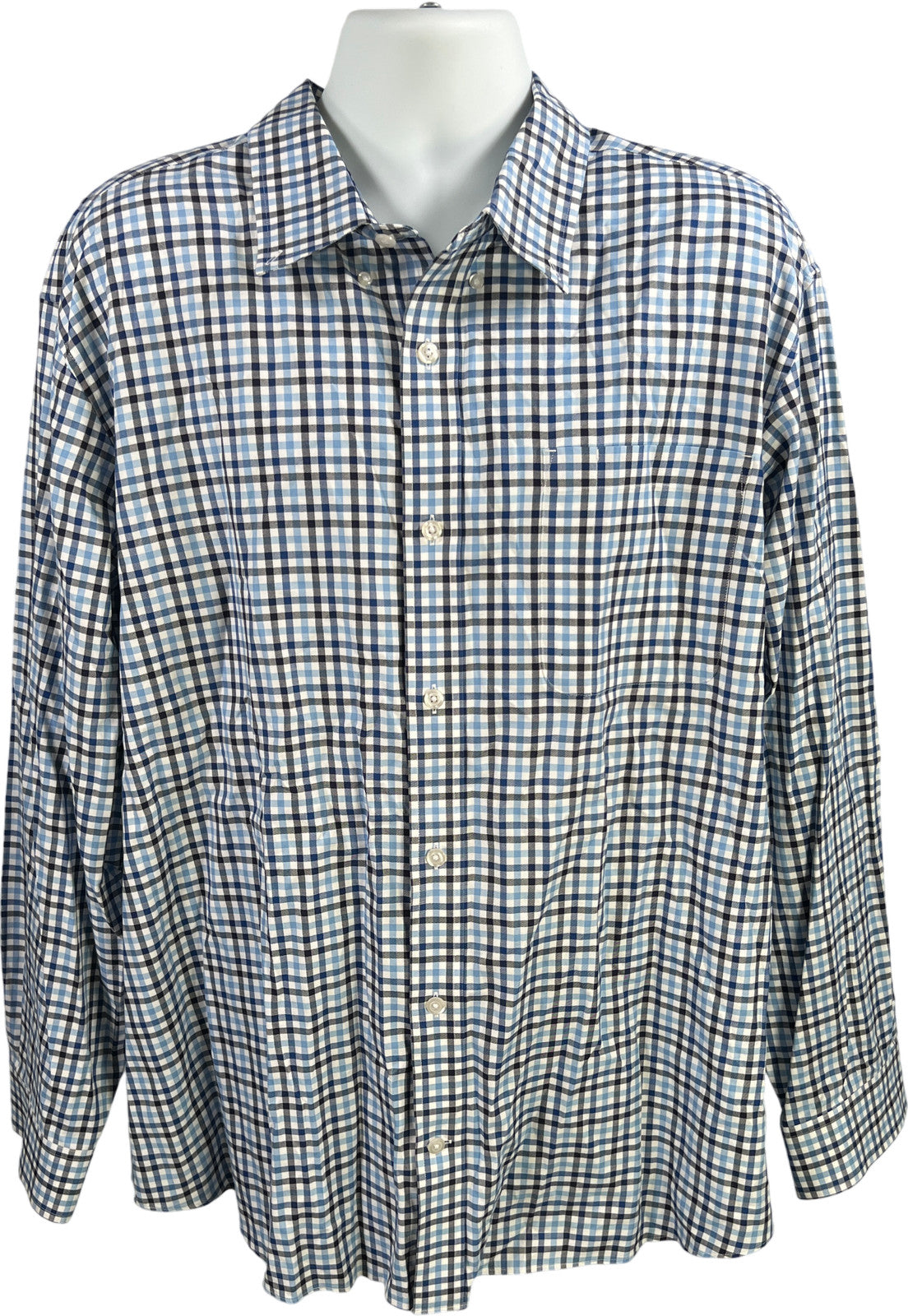 Duluth Trading Men’s Blue Plaid Long Sleeve Button Up Shirt -  2XL
