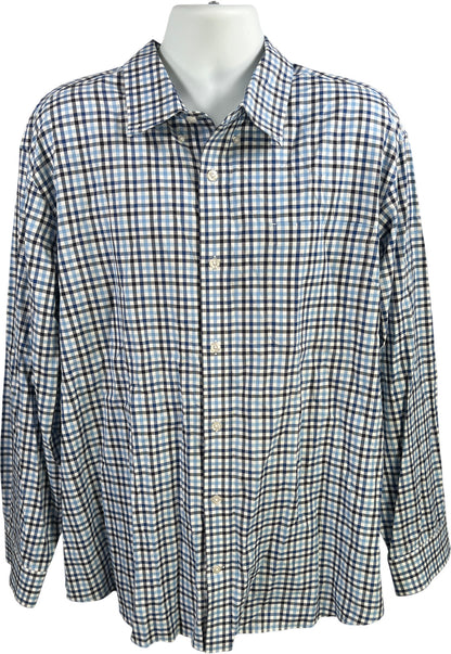 Duluth Trading Men’s Blue Plaid Long Sleeve Button Up Shirt -  2XL