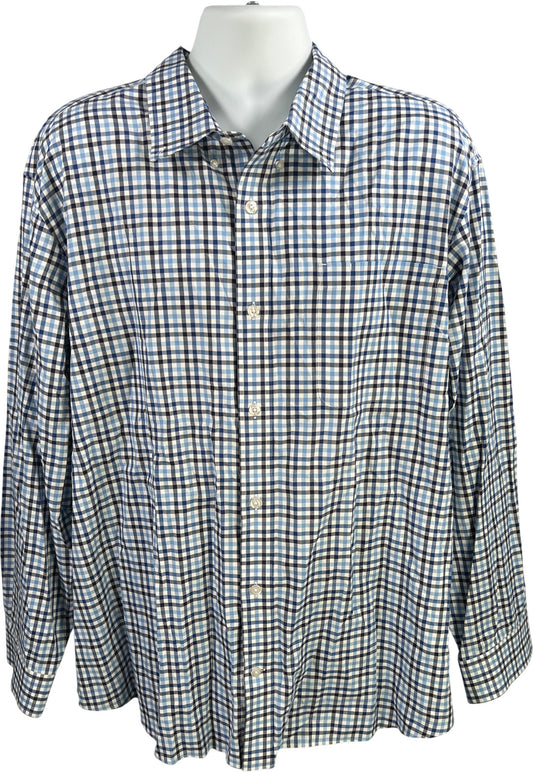 Duluth Trading Men’s Blue Plaid Long Sleeve Button Up Shirt -  2XL