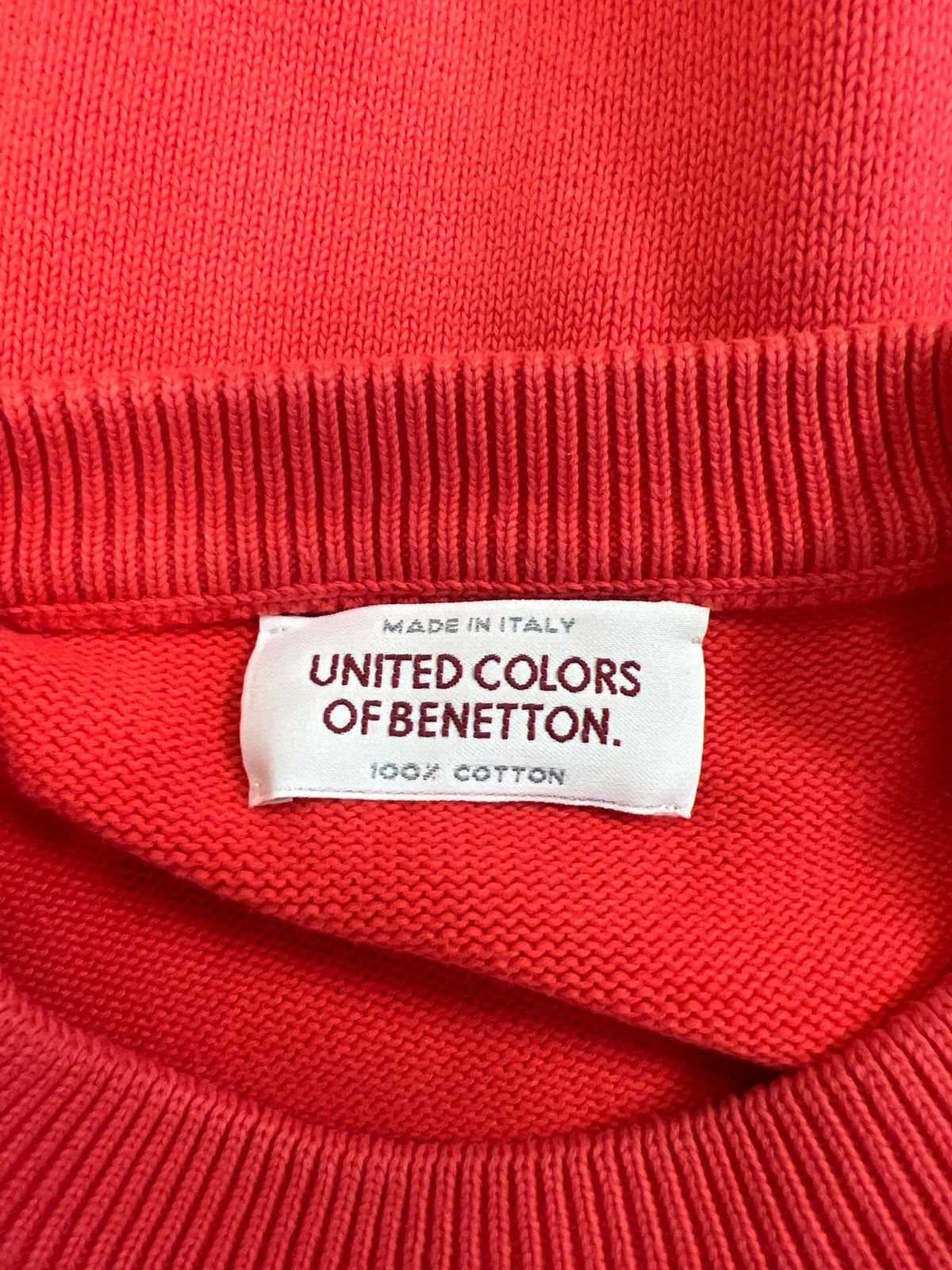 United Colors Of Benetton Women’s Red/Coral Long Sleeve Knit Sweater - M