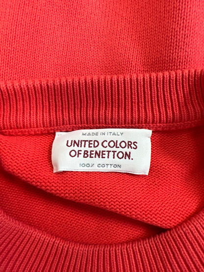 United Colors Of Benetton Women’s Red/Coral Long Sleeve Knit Sweater - M