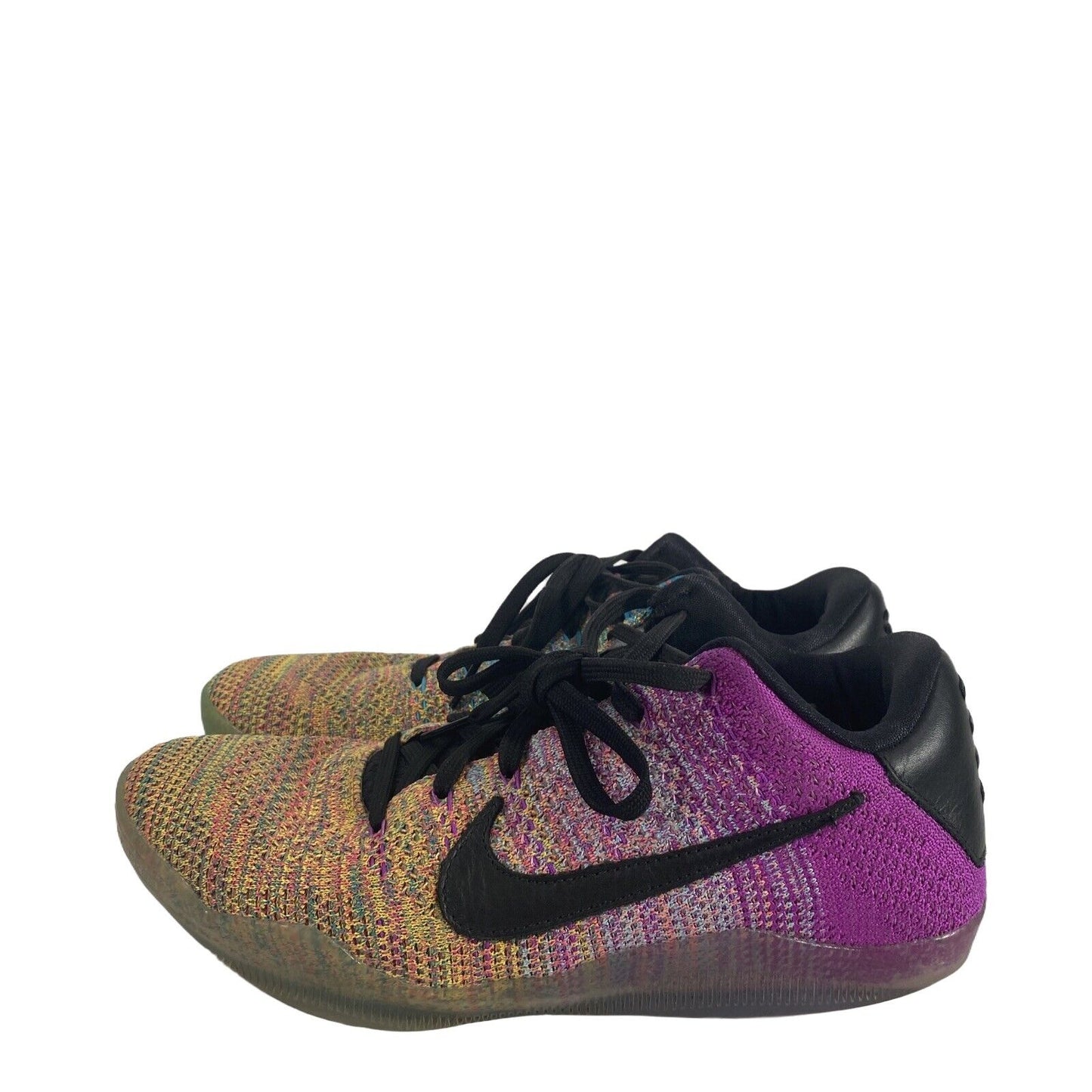 Nike Men's Yellow/Purple/Blue Kobe XI Elite Rare Flyknit Sneakers - 8.5