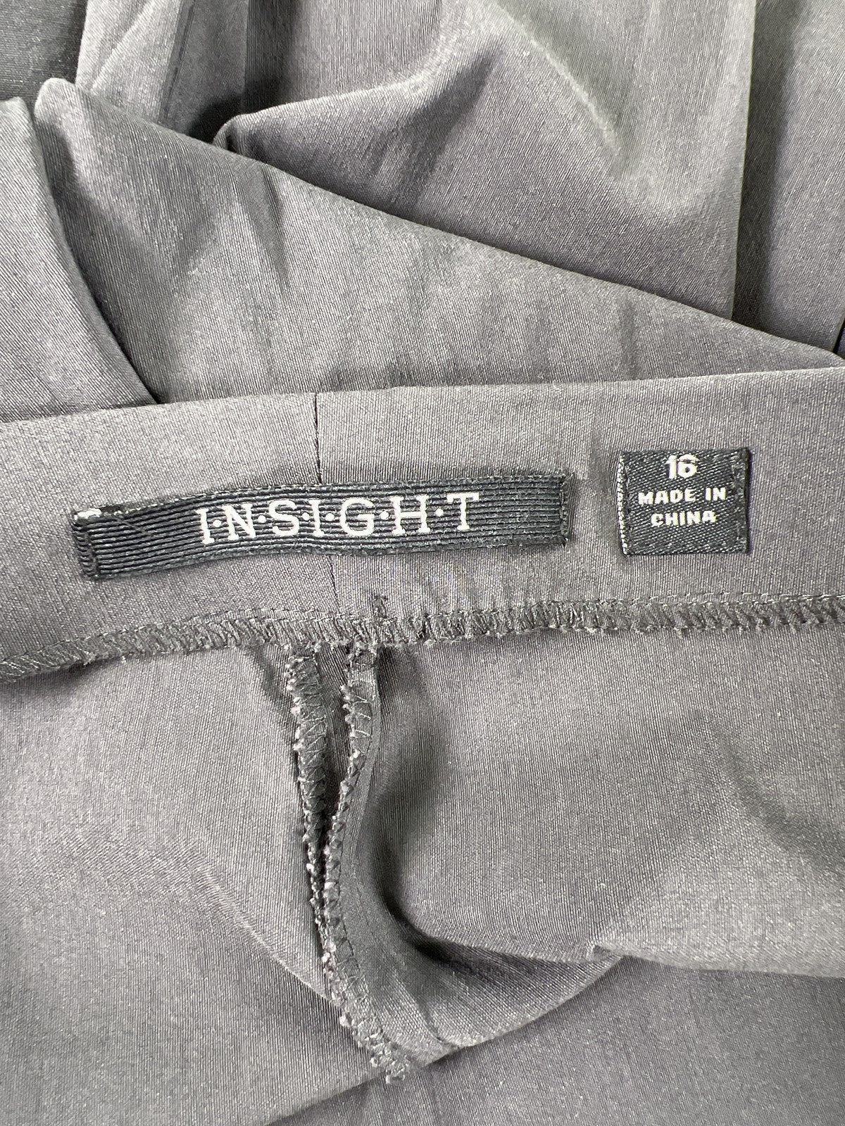 Insight Women’s Gray Stretch Pull On Straight Leg Dress Pants - 16