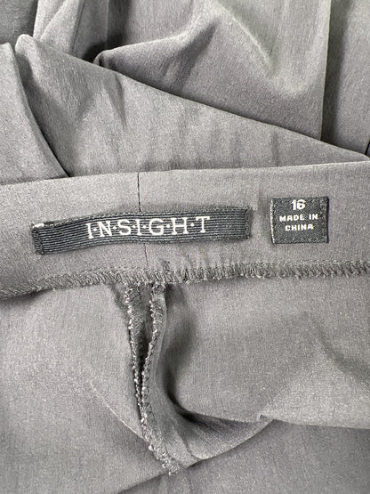 Insight Women’s Gray Stretch Pull On Straight Leg Dress Pants - 16