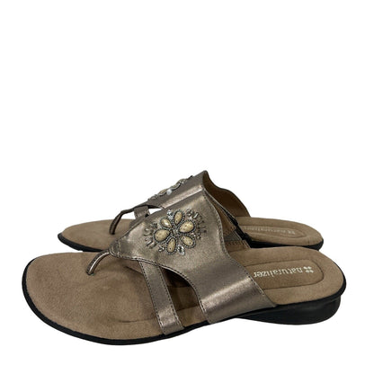 Naturalizer Women's Bronze Metallic Beaded Flip Flop Sandals - 8 Wide