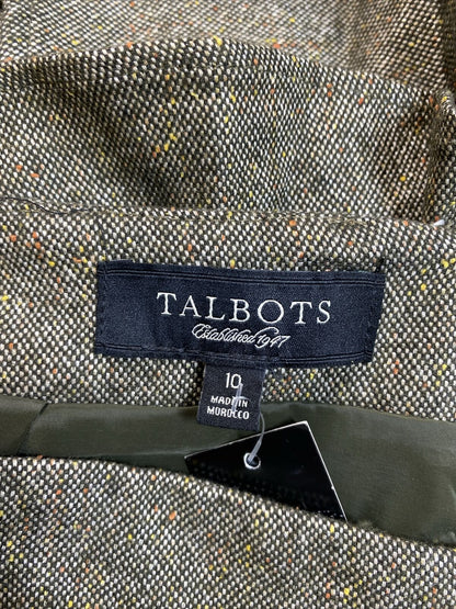NEW Talbots Women's Brown Tweed Layered Skirt - 10