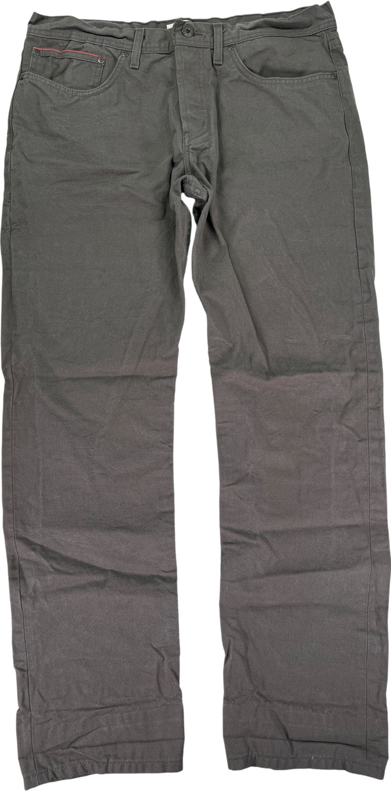 Naked and Famous Men’s Gray Weird Guy Steel Duck Canvas Jeans - 36
