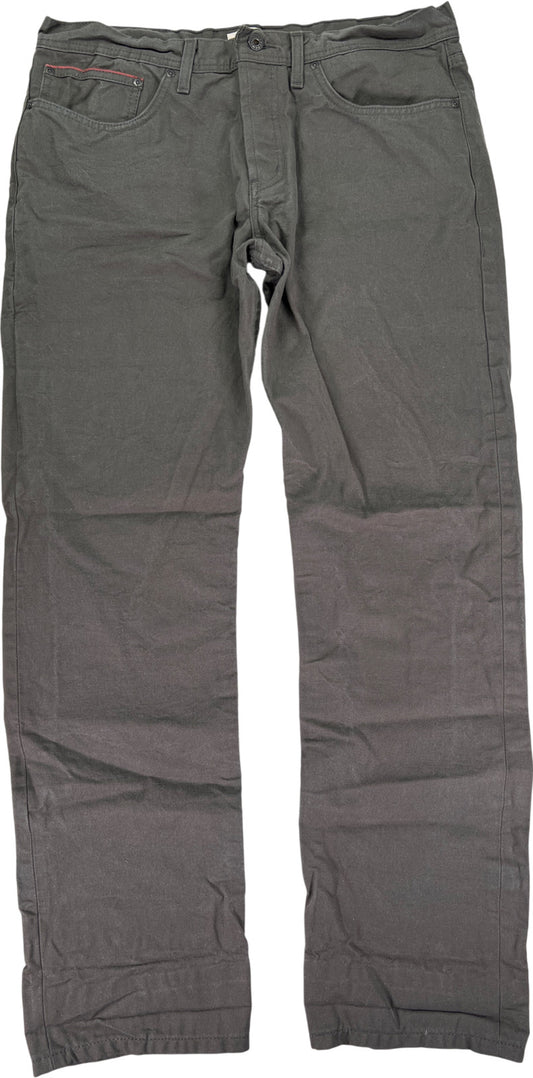 Naked and Famous Men’s Gray Weird Guy Steel Duck Canvas Jeans - 36
