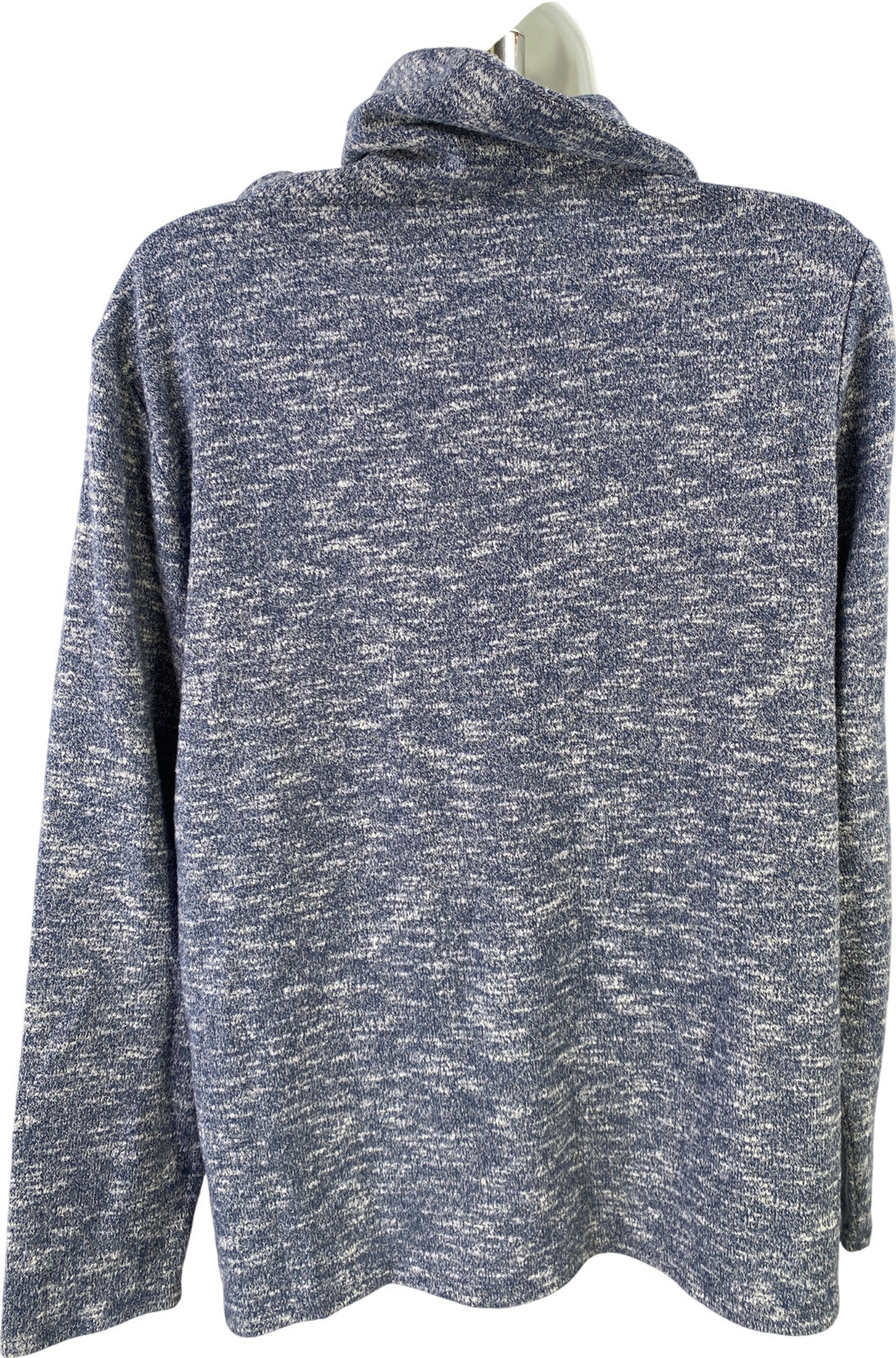 Chico’s Women’s Blue Long Sleeve Cowl Zip Neck Sweater - 2/US L