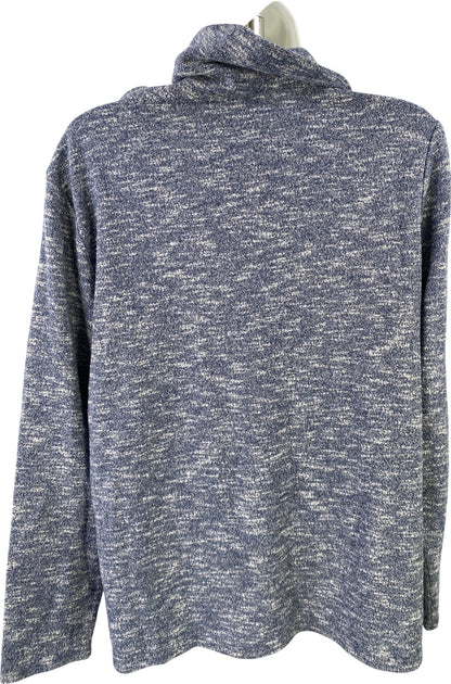 Chico’s Women’s Blue Long Sleeve Cowl Zip Neck Sweater - 2/US L