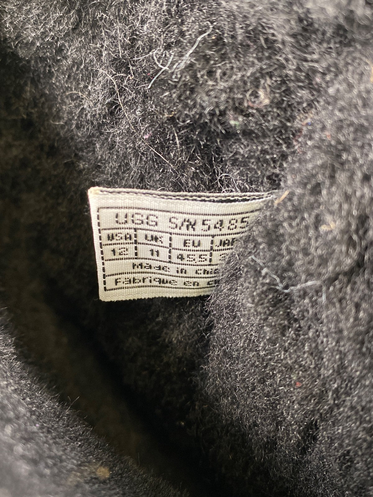 UGG Men’s Black Leather/Suede Shearling Lined Boots - 12