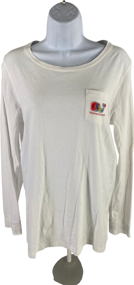 Vineyard Vines Women’s White Tie-Dye Long Sleeve Shirt - S