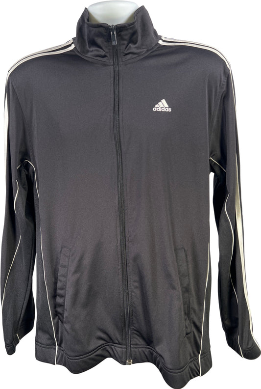 Adidas Men’s Black/White Long Sleeve Athletic Track Jacket - S