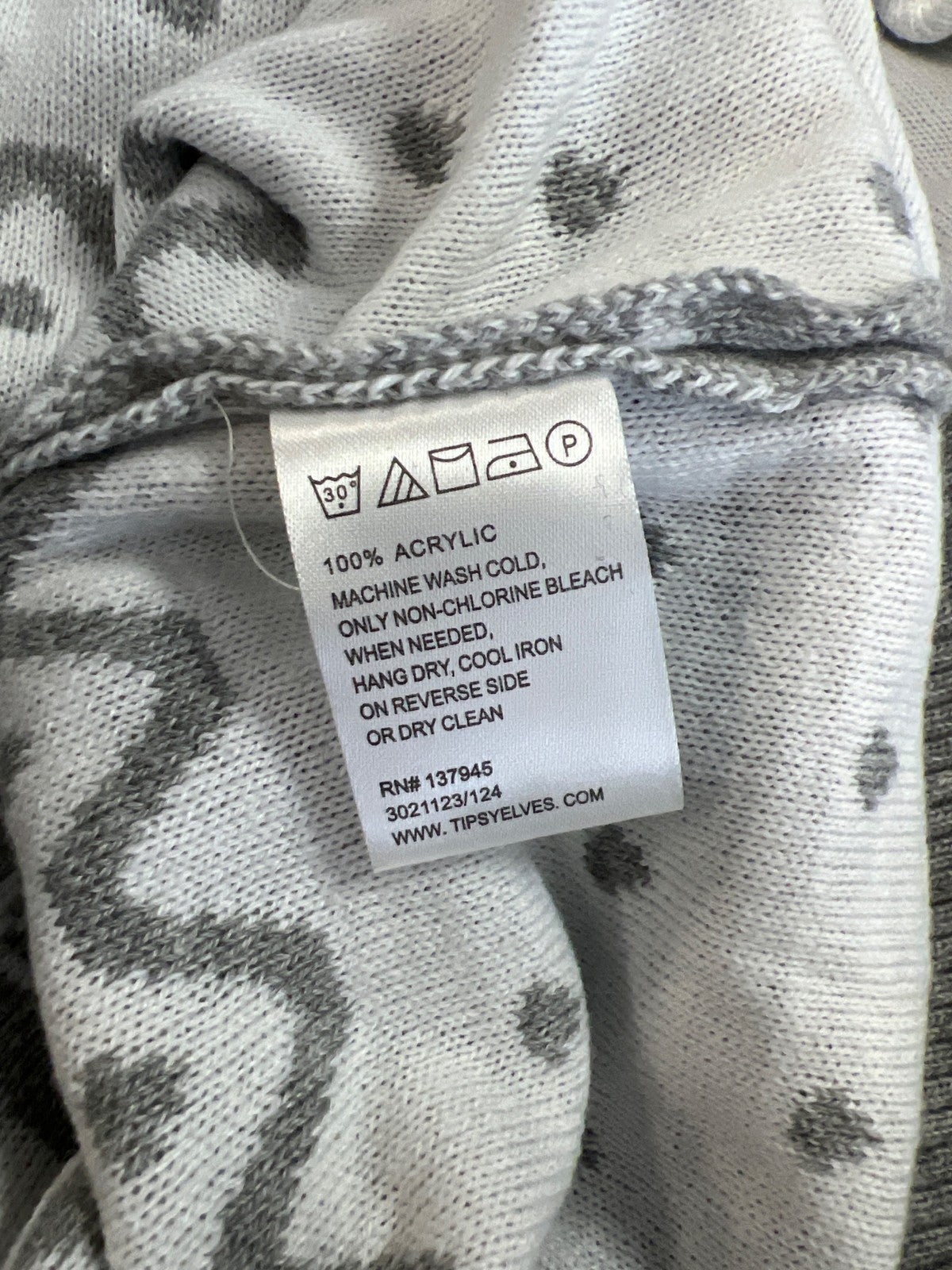 TipsyElves Women’s Gray Classic Moose Holiday Christmas Sweater - XL