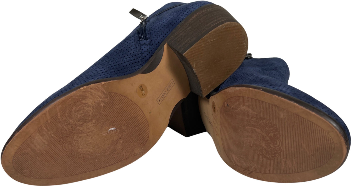 Vince Camuto Women’s Blue Suede Parveen Side Zip Ankle Booties - 7.5