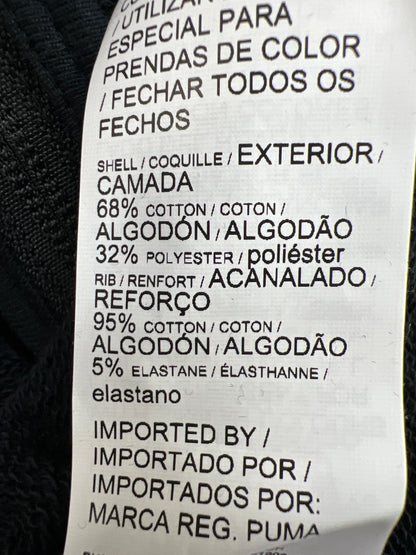 Puma Women’s Black/White Full Zip Long Sleeve Sweatshirt Track Jacket - L