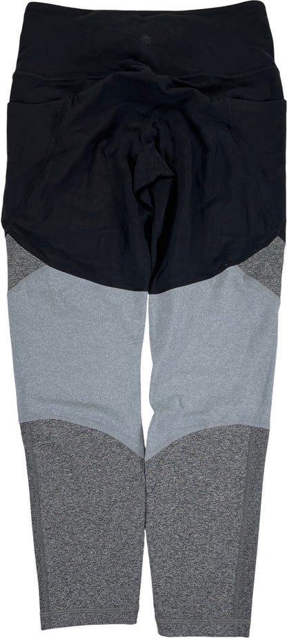 Athleta Women’s Black/Gray Cropped Athletic Leggings - M