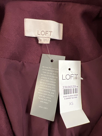 LOFT Women’s Purple Faux Suede Button Up Long Sleeve Jacket - XS