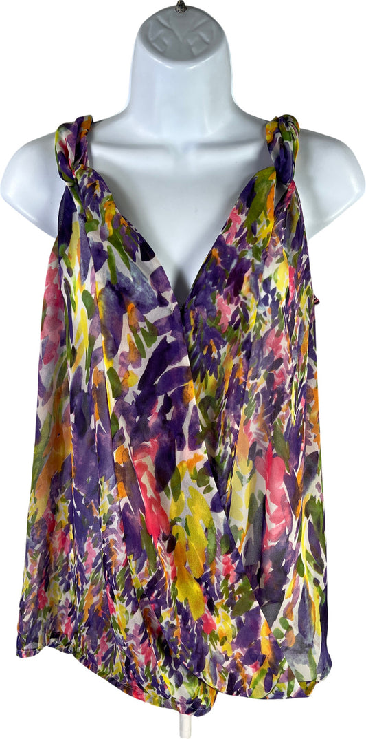 Cabi Women’s Purple Sheer Sleeveless Petal Chiffon Wrap Tank Top - XS