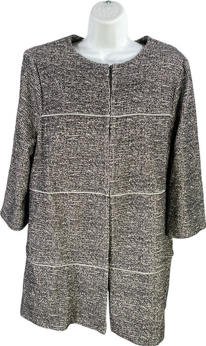 Cabi Women’s Black/Gray The Times 3/4 Sleeve Hook Close Blazer Jacket - XL