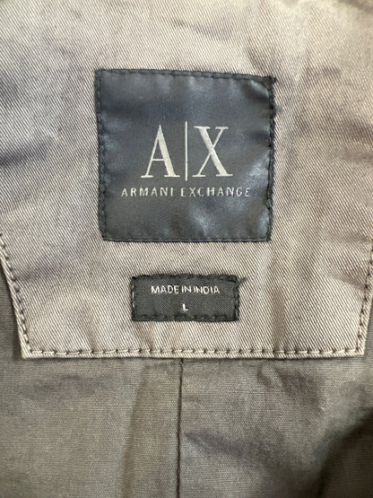 Armani Exchange Men’s Gray Long Sleeve Canvas Full Zip Jacket - L