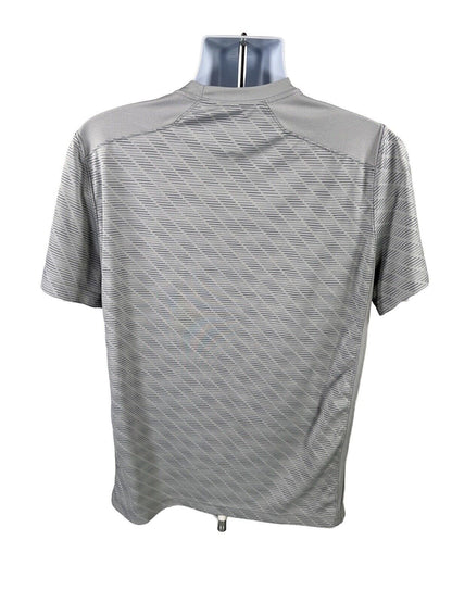 Nike Men's Gray Dri-Fit Breathe Short Sleeve Athletic Shirt - L