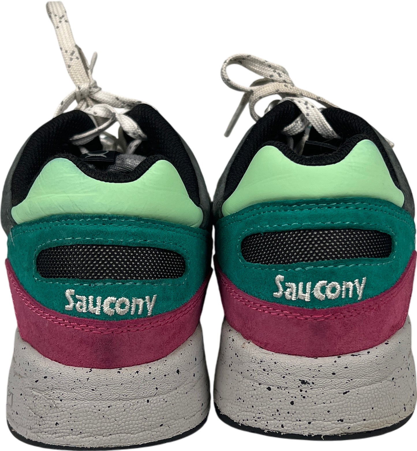 Saucony Unisex Gray/Green Shadow 600 Mercury Lace Up Athletic Sneakers - 10.5